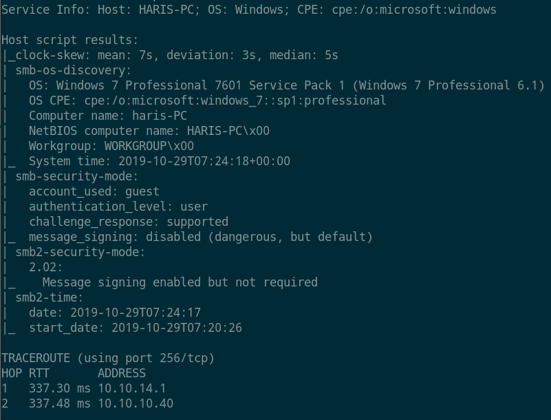 Blue nmap