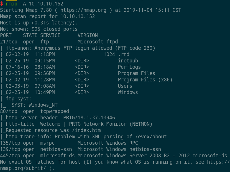 Netmon nmap